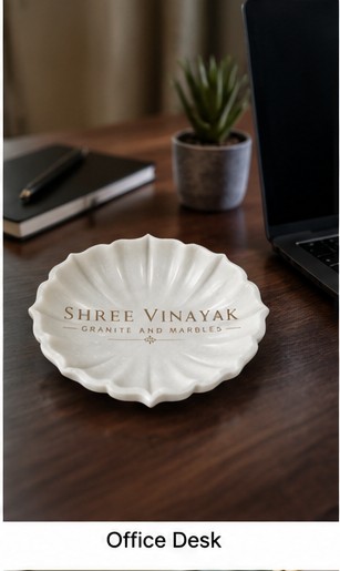 Premium White Marble Astkon Urli Bowl for Home Decor & Festive Decoration - 2